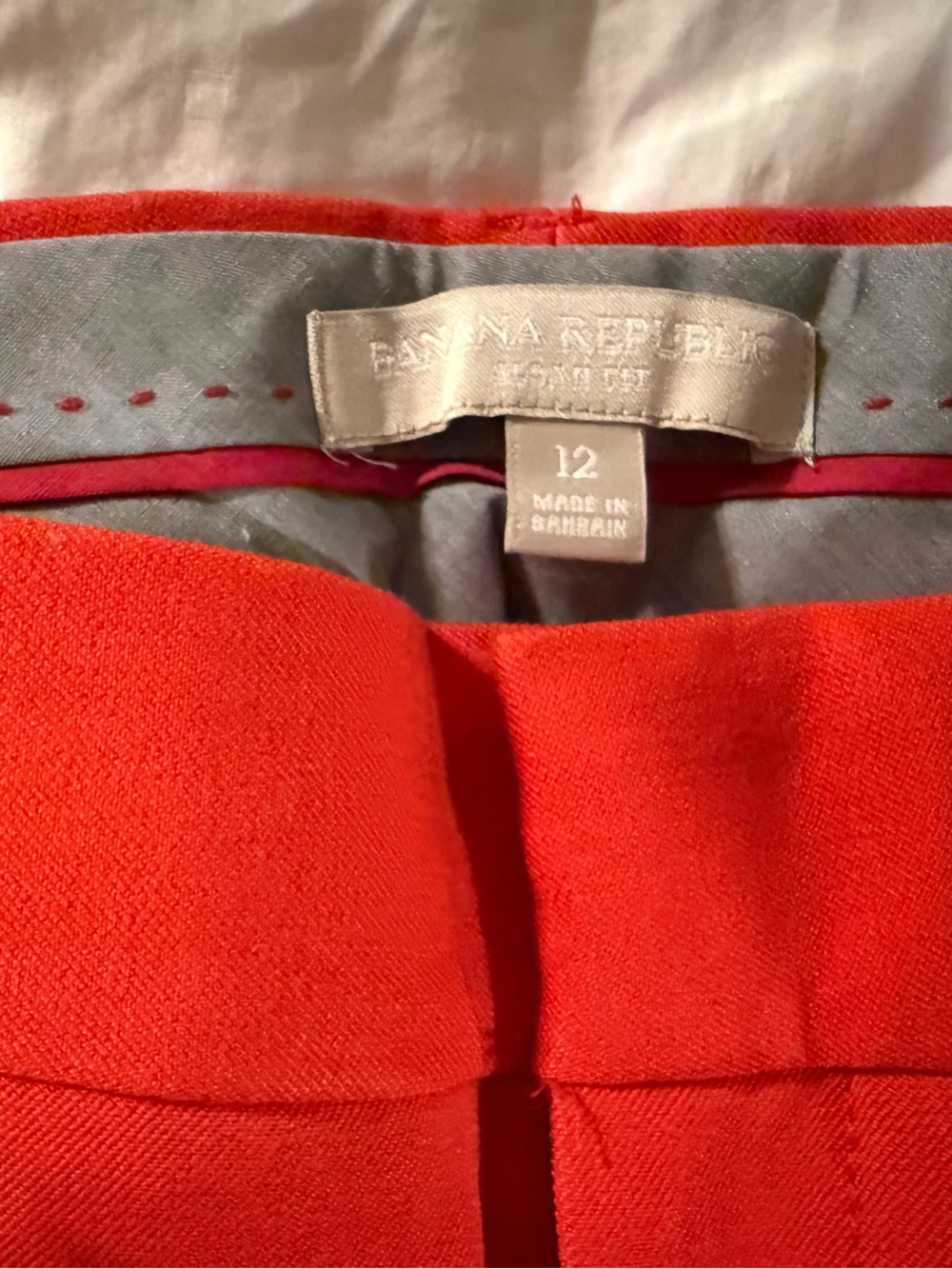 Banana Republic Vibrant Red Tailored Skinny Ankle Pants